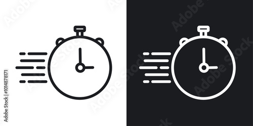 Time fast icon in Thin line black color. flat simple vector symbols illustration.