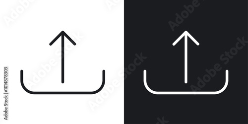 Upload icon in Thin line black color. flat simple vector symbols illustration.