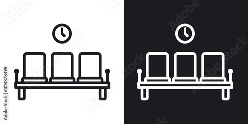 Waiting Room icon in Thin line black color. flat simple vector symbols illustration.