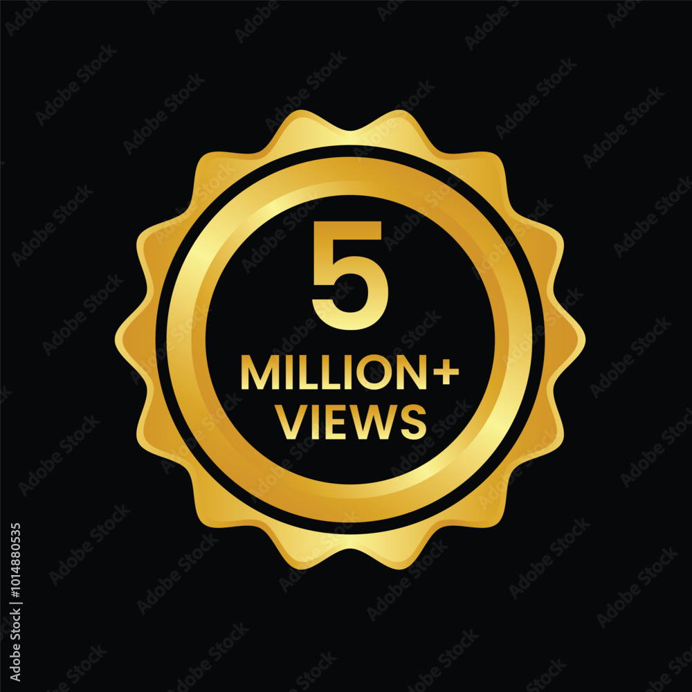 Fototapeta premium 5 million views on the video Golden Label.