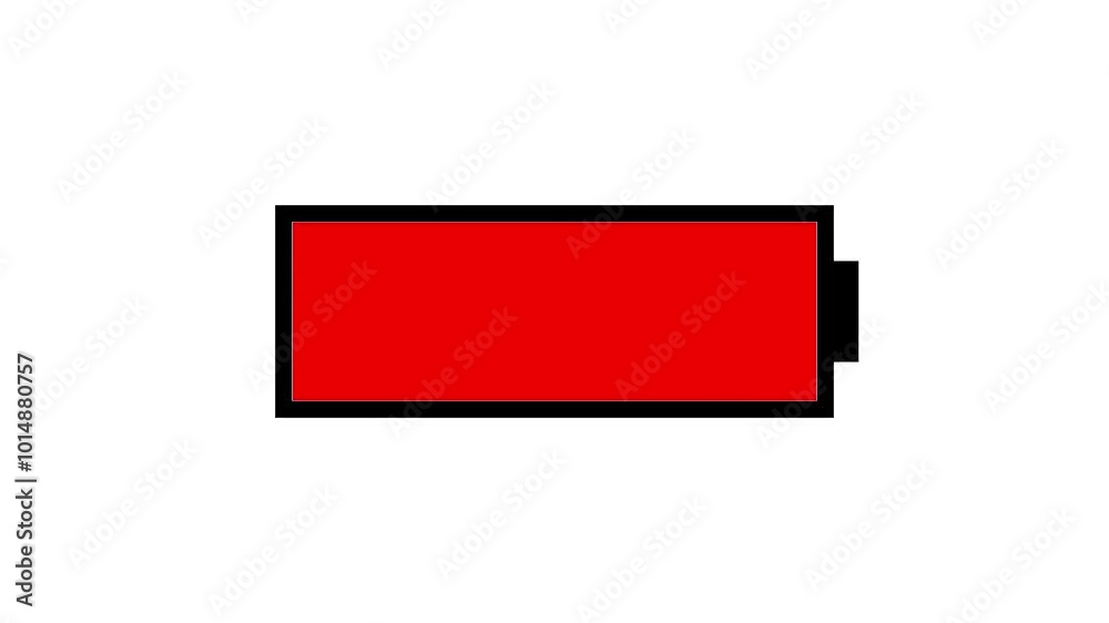 Red Bettery icon animation on white background Red Bettery icon animation on white background