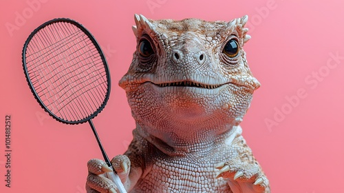 Ceratosaurus Enjoying a Game of Badminton photo