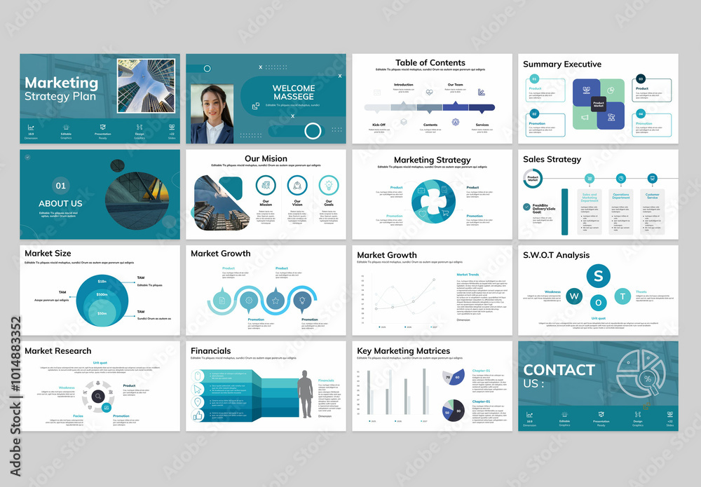 Strategic Guideposts Layout Marketing Strategy Plan Layout Stock Template | Adobe Stock