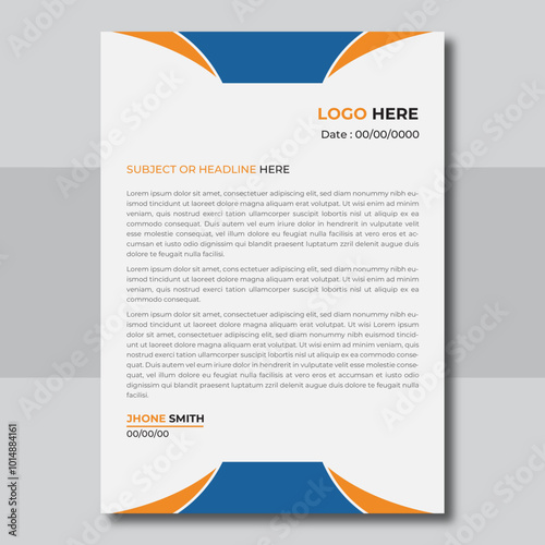 Modern and creative company business letterhead template