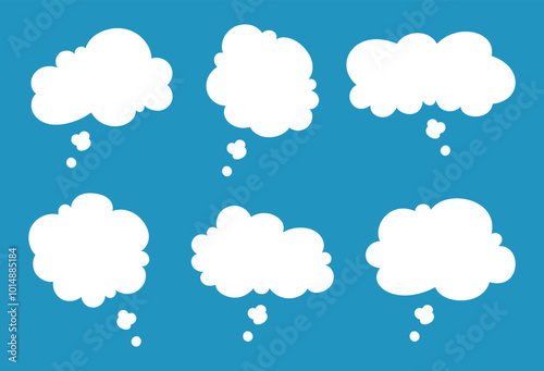 Set of speech or thought bubbles with different shapes, text chat cloud for comments, posts, comics. Modern social media template and label. Message Template. Dialogue box icon.