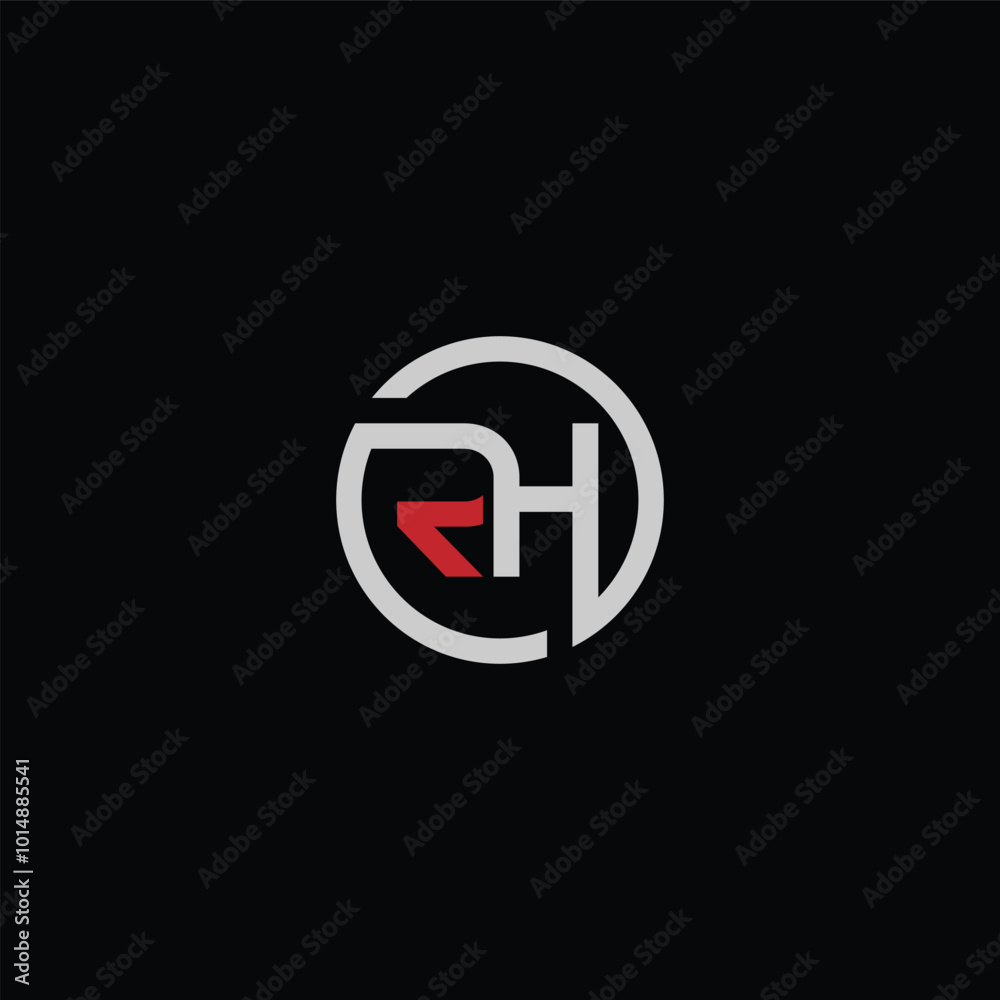 HR or RH abstract outstanding letter design. Awesome branding company different colors illustration logo. HR or RH abstract outstanding letter design. Awesome branding company different colors illustration logo.
