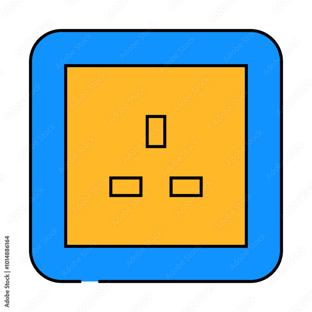 uk british socket line icon vector. uk british socket sign. isolated symbol illustration uk british socket line icon vector. uk british socket sign. isolated symbol illustration