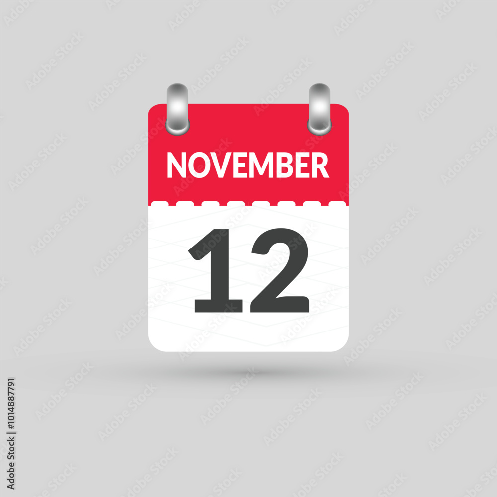 November 12 calendar Date, Month icon November 12 calendar Date, Month icon