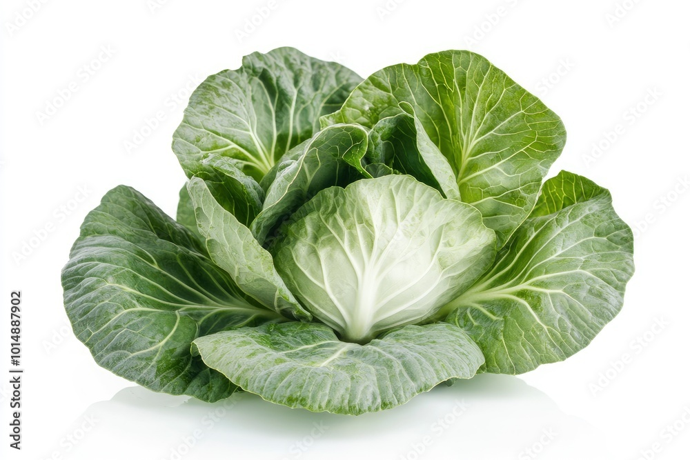 Fresh pak choi cabbage isolated on white background with full depth of field - generative ai Fresh pak choi cabbage isolated on white background with full depth of field - generative ai