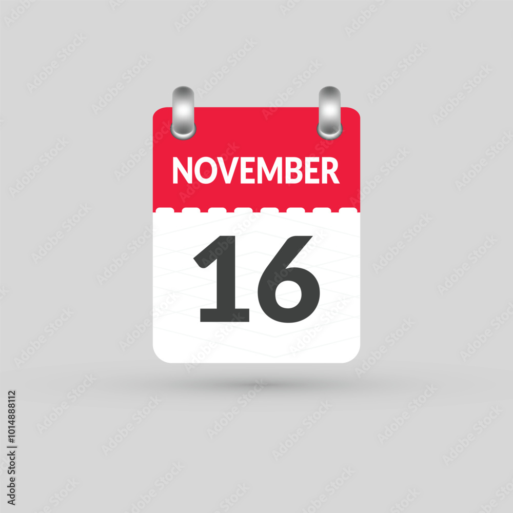 November 16 calendar Date, Month icon November 16 calendar Date, Month icon