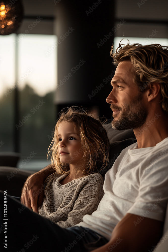 Family shares joyful moment in cozy room filled with soft lights. Family shares joyful moment in cozy room filled with soft lights.