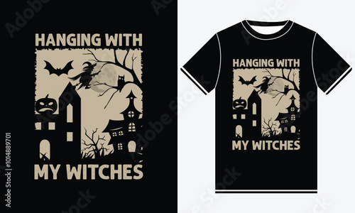 Hanging With My Witches Halloween t shirt design photo