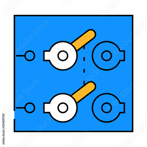 double pole single throw switch line icon vector. double pole single throw switch sign. isolated symbol illustration