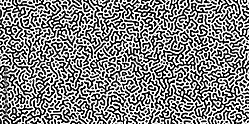 Organic seamless patterns with rounded lines Diffusion reaction background. Monochrome background of natural organic forms motion. Overlay template abstract Turing organic wallpaper background.