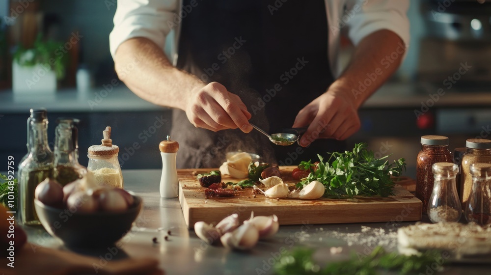 Chef preparing a dish Chef preparing a dish