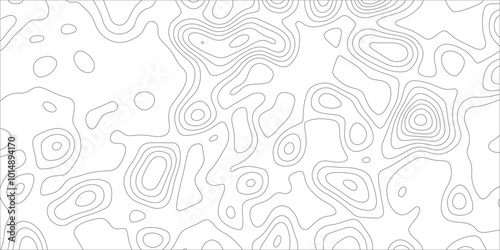 Abstract background with topographic map white background. The stylized height of the topographic map contour in black lines. gradient multicolor wave curve lines banner background design.