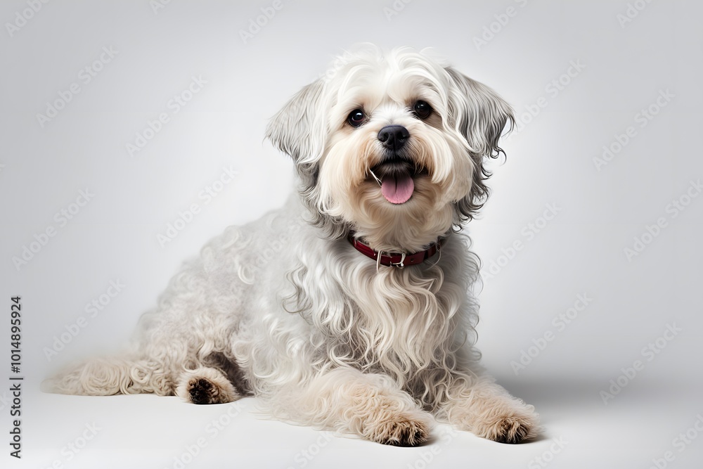 Bolognese dog on white background, AI Generated Bolognese dog on white background, AI Generated