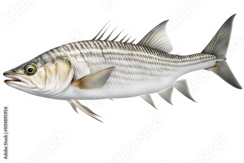 Bonefish on white background, Ai Generated