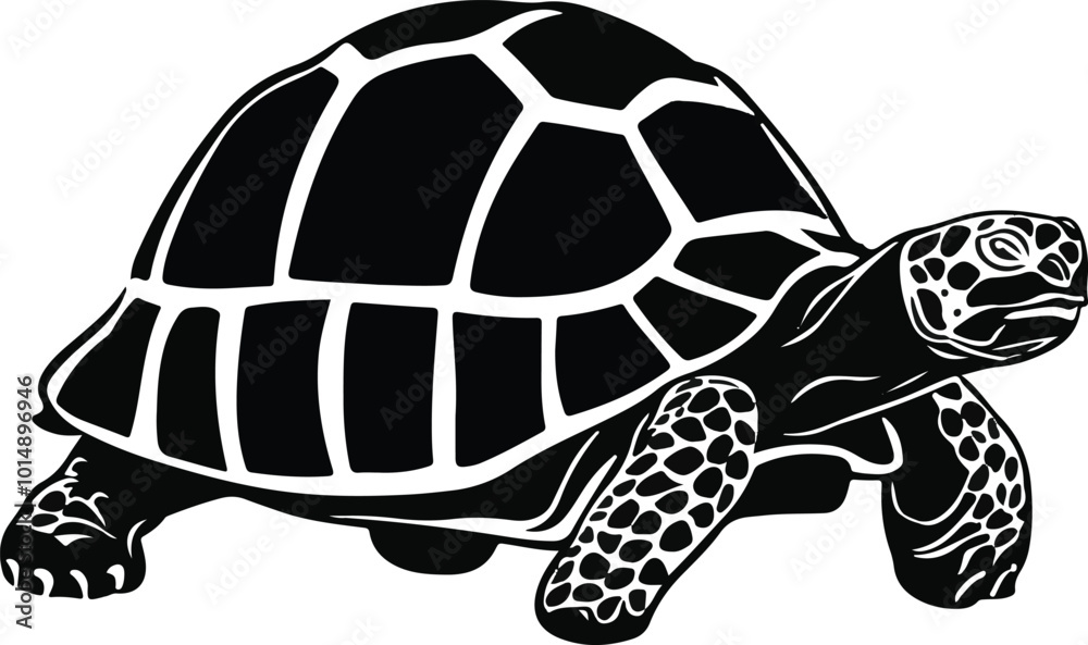 Fototapeta premium black vector tortoise silhouette in white background Ai Generated