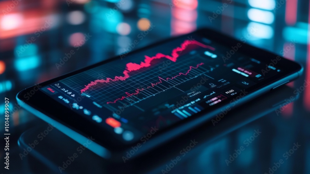 Stock Market Chart on Smartphone. Stock Market Chart on Smartphone.