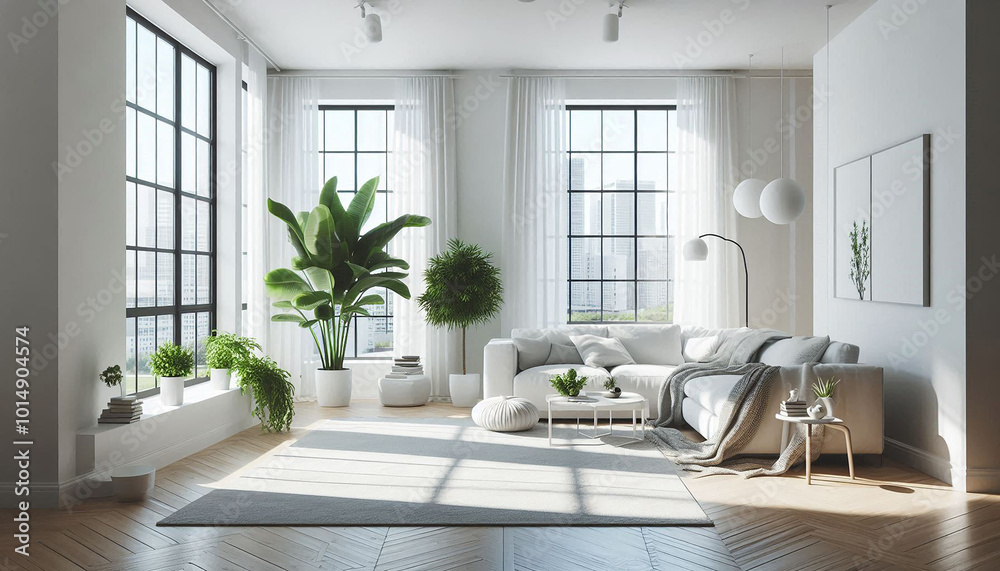 Fototapeta premium 白いモダンなインテリア２