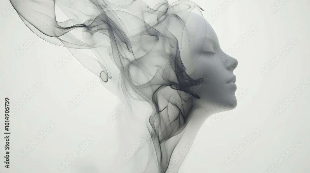 Fototapeta premium Abstract Smoke and Face.