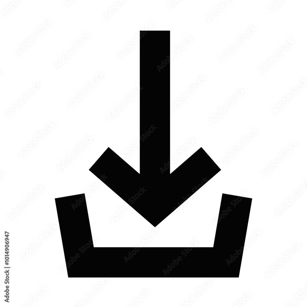 Bold download arrow icon in black outline. Vector illustration symbolizing downloading, data transfer, or saving. Editable stroke. Bold download arrow icon in black outline. Vector illustration symbolizing downloading, data transfer, or saving. Editable stroke.