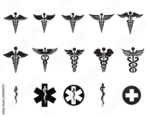 Collection of Medical ClipArt -  Caduceus Vector illustration