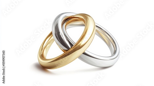 Wallpaper Mural Intertwined Gold and Silver Wedding Rings. Torontodigital.ca