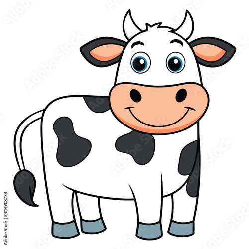cow cartoon vector illustration white background.