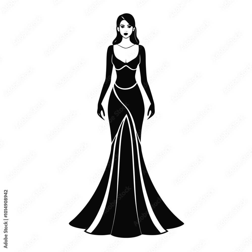 silhouette of a woman in a dress silhouette of a woman in a dress