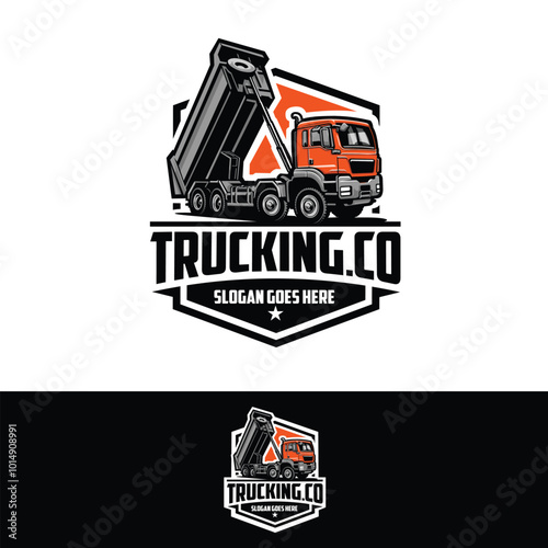 Trucking Company Logo Design. Ready Made Badge Style Vector Logo. Best for Trucking and Freight Related Industry