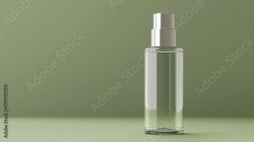 a blank clear cosmetic bottle with a silver cap