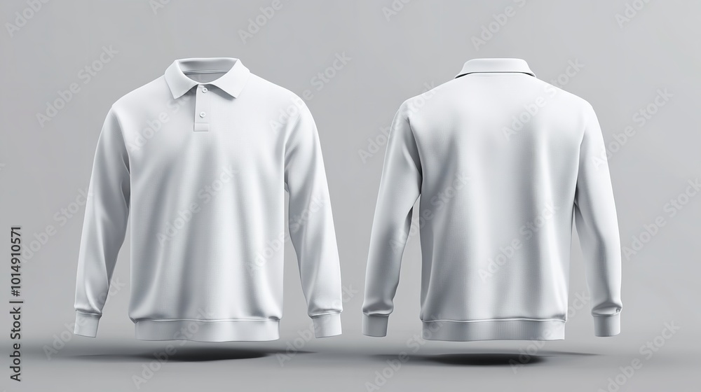 Mockup of a Blank Long Sleeve Collared Shirt Mockup of a Blank Long Sleeve Collared Shirt
