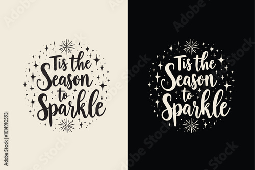 Festive Christmas Typography Illustration Holiday Design & Seasonal Art