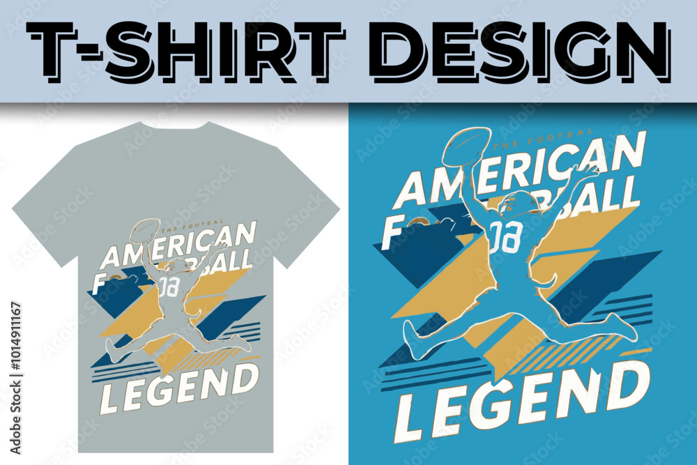 Fototapeta premium American Football sport game typography T shirt design template