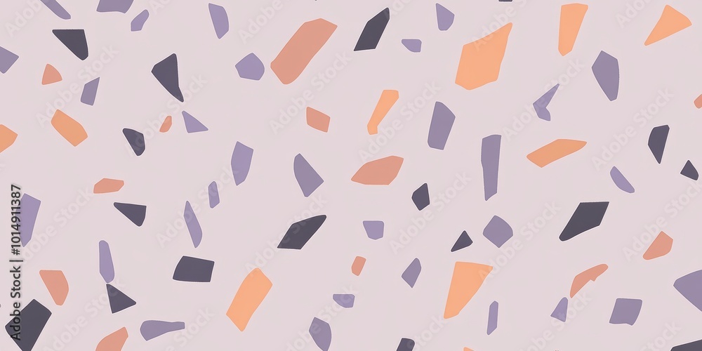 Abstract Terrazzo Pattern with Soft Colors and Shapes