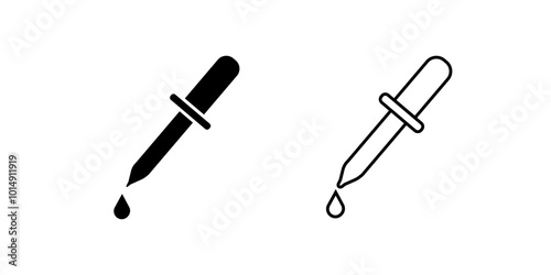 Dropper icon. Tincture picker icon collection. Pipette signs set. Dropper isolated icons collection. Stock vector