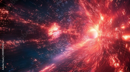 Digital wormhole illustration representing futuristic technology concepts in scifi and virtual environments