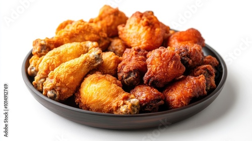 Crispy Chicken Wings on Black Plate