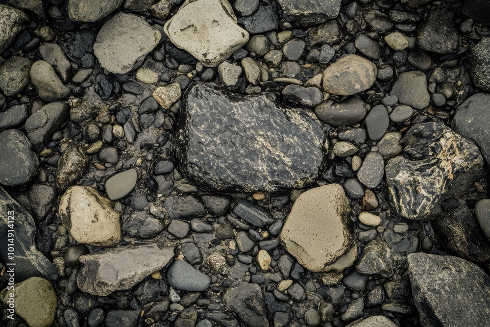 Textured Stones and Pebbles on Ground Surface Textured Stones and Pebbles on Ground Surface