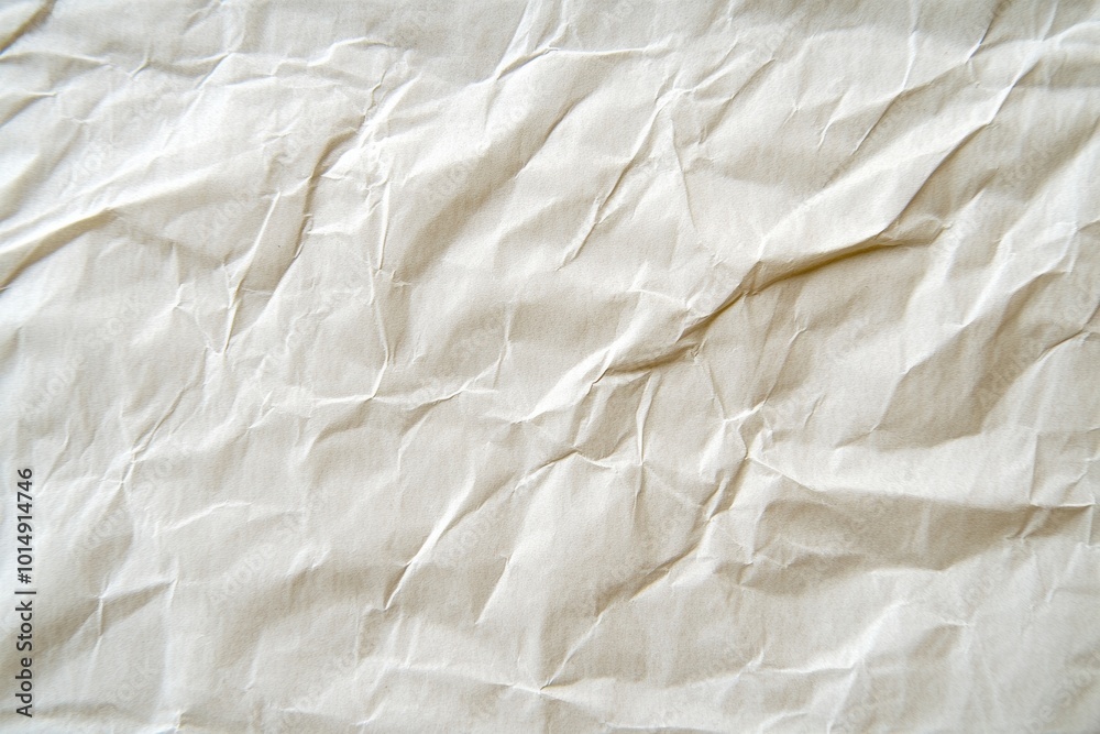 Textured White Crumpled Fabric Background Textured White Crumpled Fabric Background