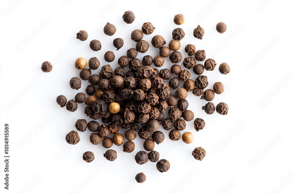 Pepper bitter isolated on a white background, top view - generative ai Pepper bitter isolated on a white background, top view - generative ai
