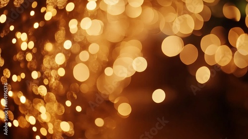 Sparkling Golden Bokeh Lights - Festive Holiday Background