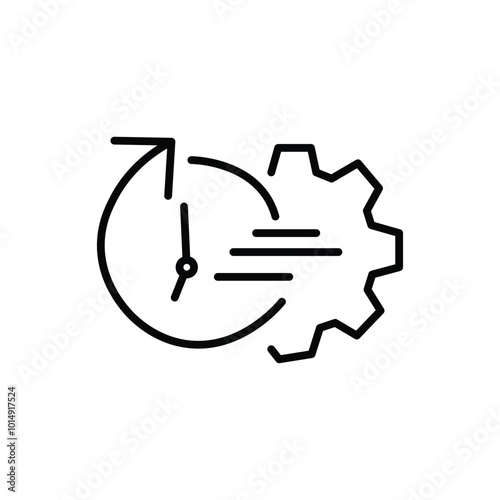 Rapid technical upgrading of the process. Optimization operation. Update software system.Vector linear icon isolated on white