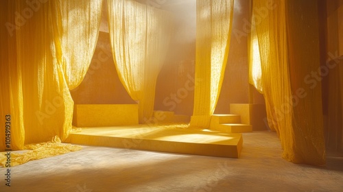 Home staging modern yellow design, template background, architecture