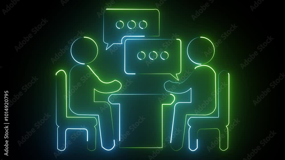 NEON Business Meeting Conference Icon Animation Business Meeting And Seminar, Businessman Partnership, Communication And Talking property NEON Business Meeting Conference Icon Animation Business Meeting And Seminar, Businessman Partnership, Communication And Talking property