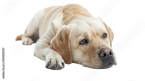 Sad Labrador Retriever Laying Down