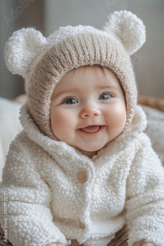 Baby with bear hat