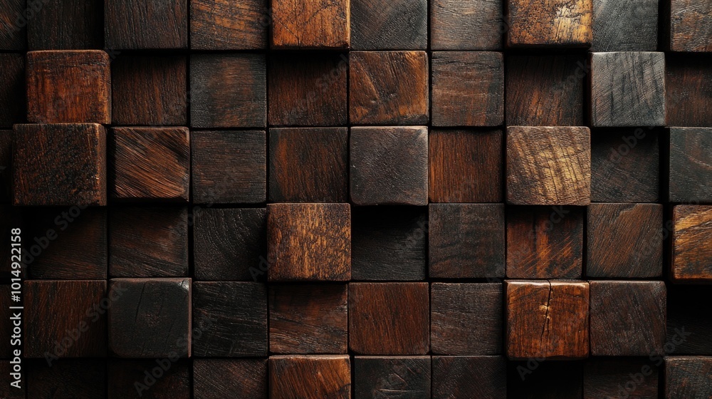 Wooden Block Wall Close Up Wooden Block Wall Close Up